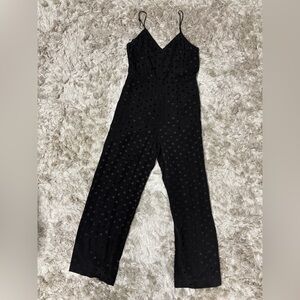 Anthropologie Black Polka Dot Jumpsuit